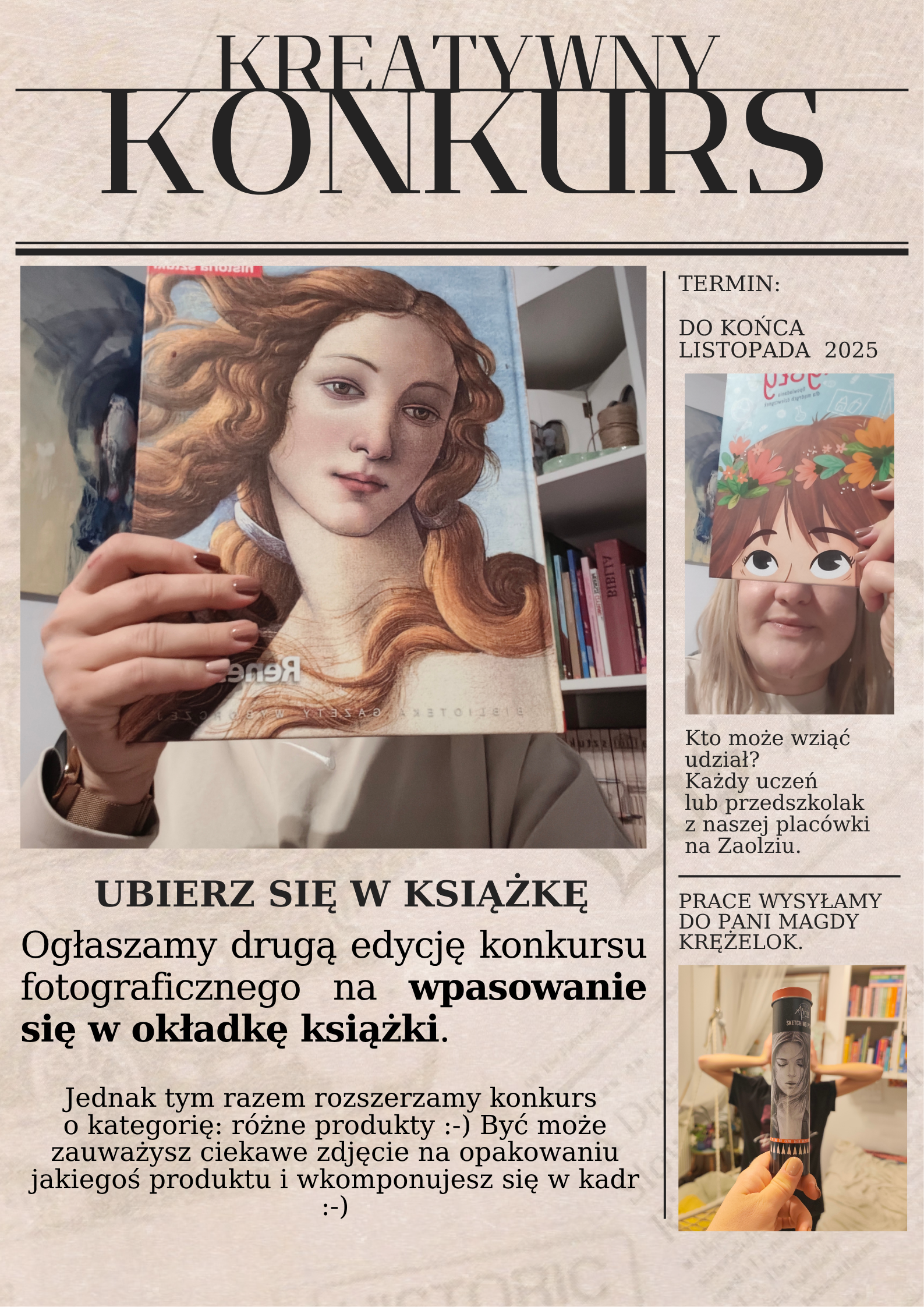 Plakat z informacją o konkursie plastycznym