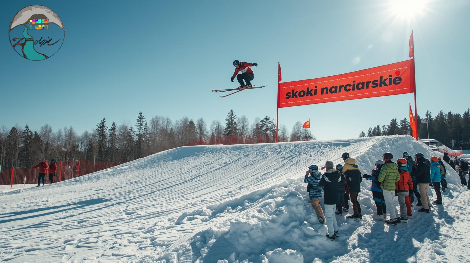 Skoki narciarskie zaproszenie napis skoki narciarskie