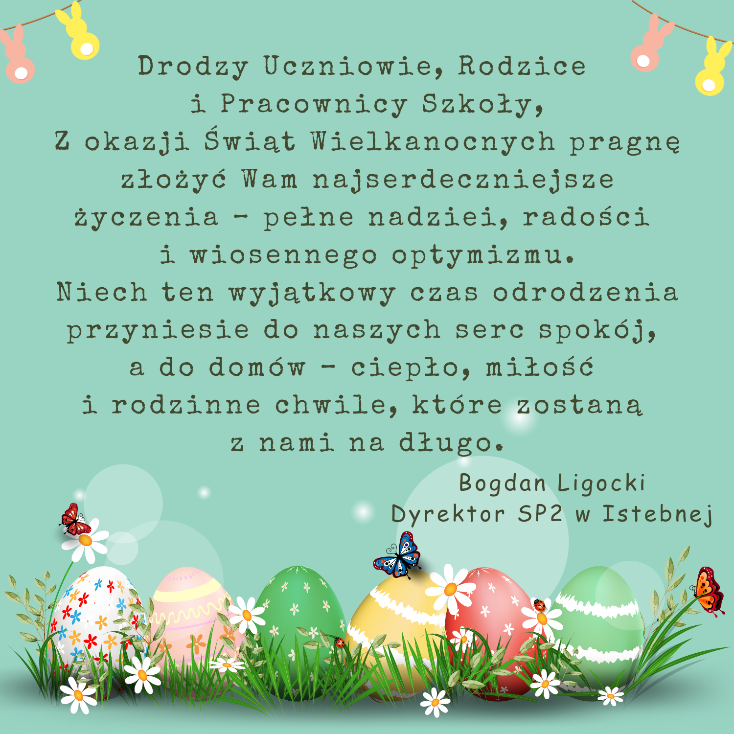 kartka z życzeniami wielkanocnymi